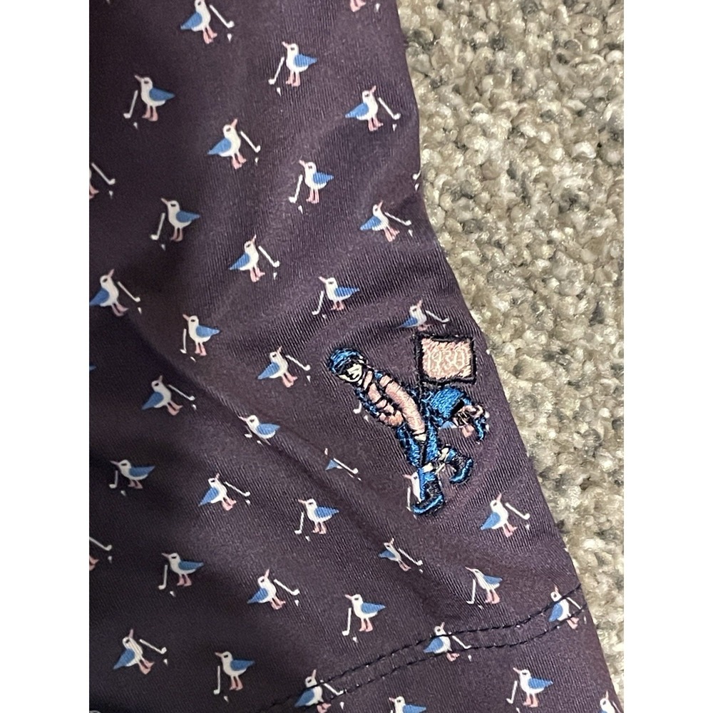 Johnnie‎ O Featherweight Polo XXL Blue Golf Birds Custom Embroidery Logo UPF 50 - Picture 4 of 7